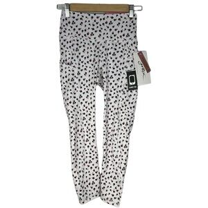 NWT Gottex Floral Phone Pocket Polka Athletic Legging Pants Womens Size XS